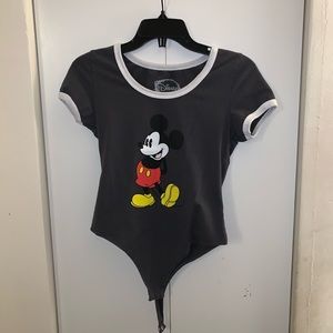 Dark Grey Mickey Mouse Bodysuit